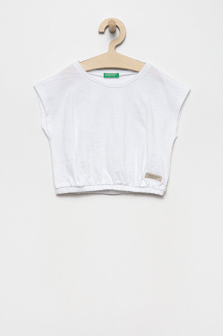 

Детская хлопковая футболка United Colors of Benetton цвет белый