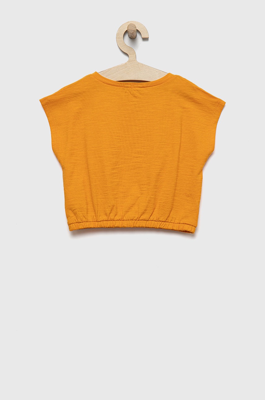 Детская хлопковая футболка United Colors of Benetton цвет оранжевый Детская хлопковая футболка United Colors of Benetton цвет оранжевый