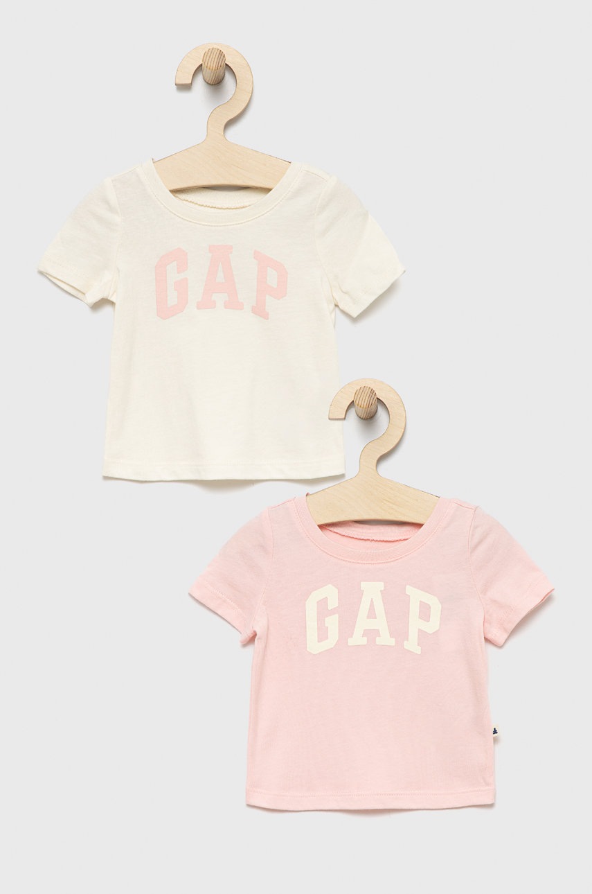 

Детска памучна тениска GAP в розово, Розов
