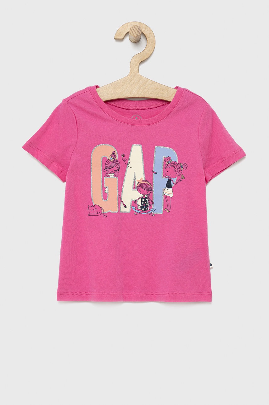 

Детска памучна тениска GAP в лилаво, Виолетов