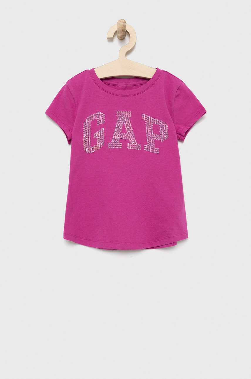 

Детска памучна тениска GAP в лилаво, Виолетов