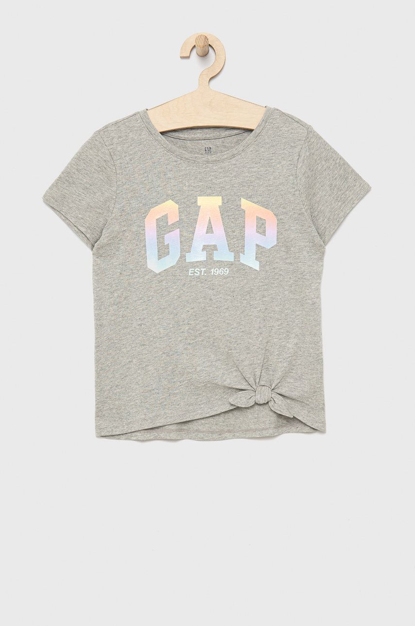 Dětské bavlněné tričko GAP šedá barva - šedá -  100% Bavlna