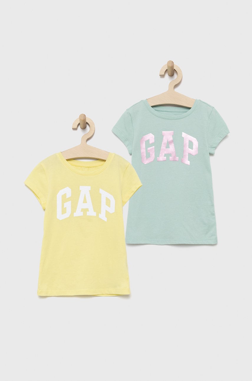 Gap tricou de bumbac pentru copii culoarea galben
