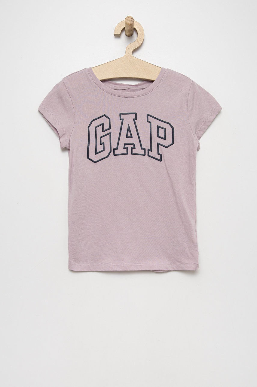 

Детска памучна тениска GAP в розово, Розов