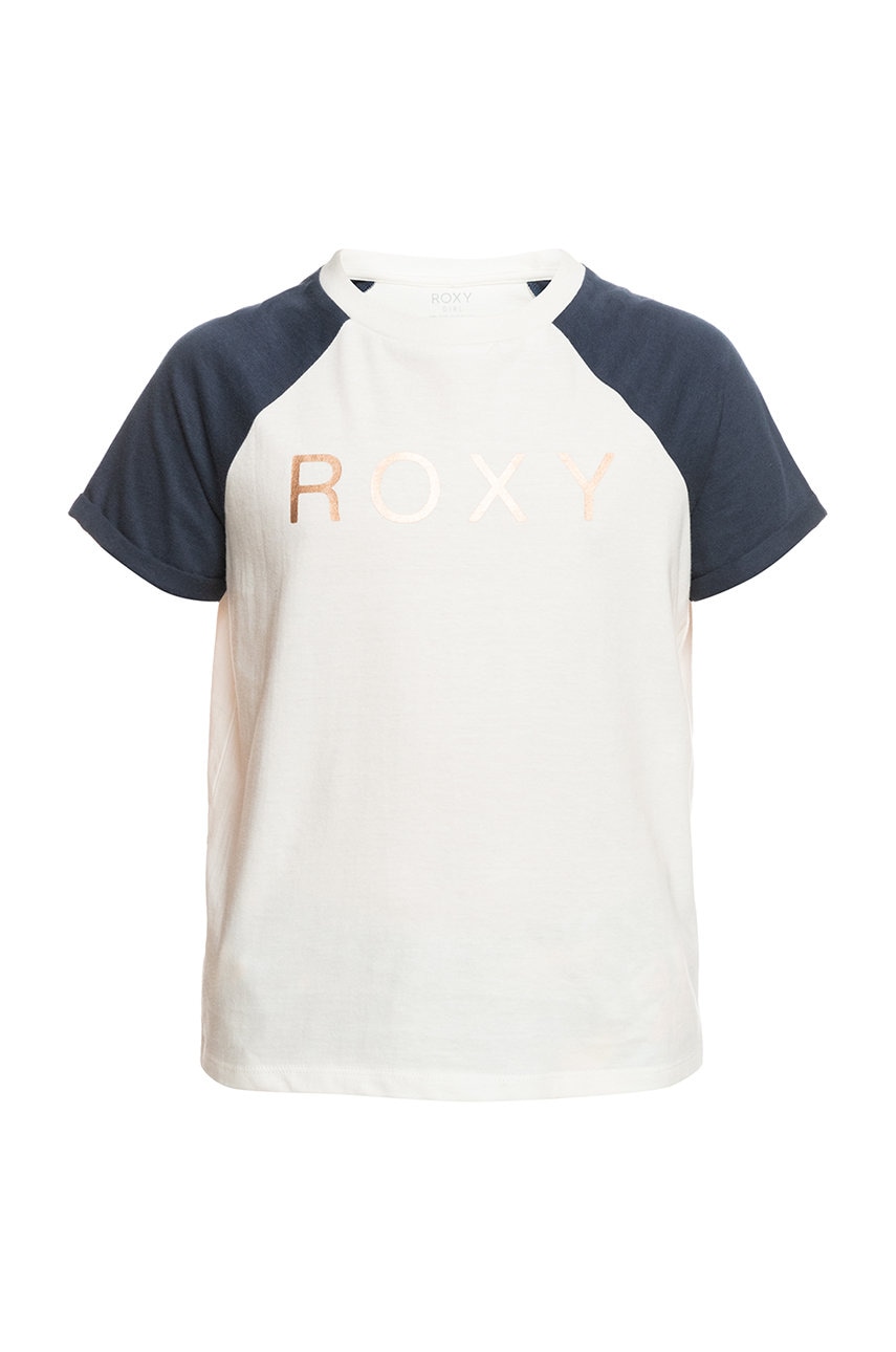Детская хлопковая футболка Roxy цвет белый Детская хлопковая футболка Roxy цвет белый