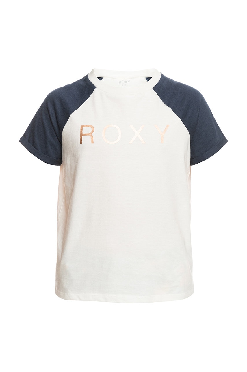 Roxy tricou de bumbac pentru copii culoarea alb