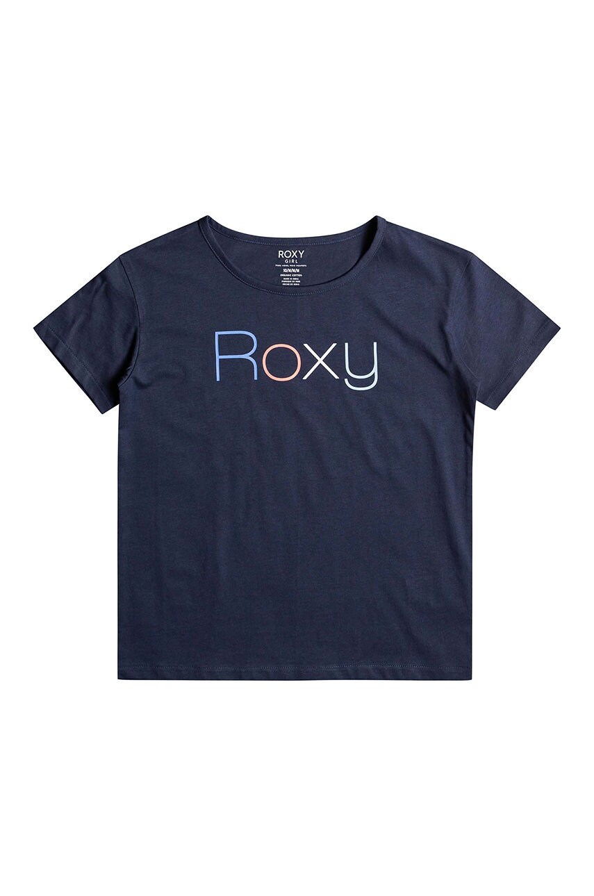 

Детская хлопковая футболка Roxy цвет синий