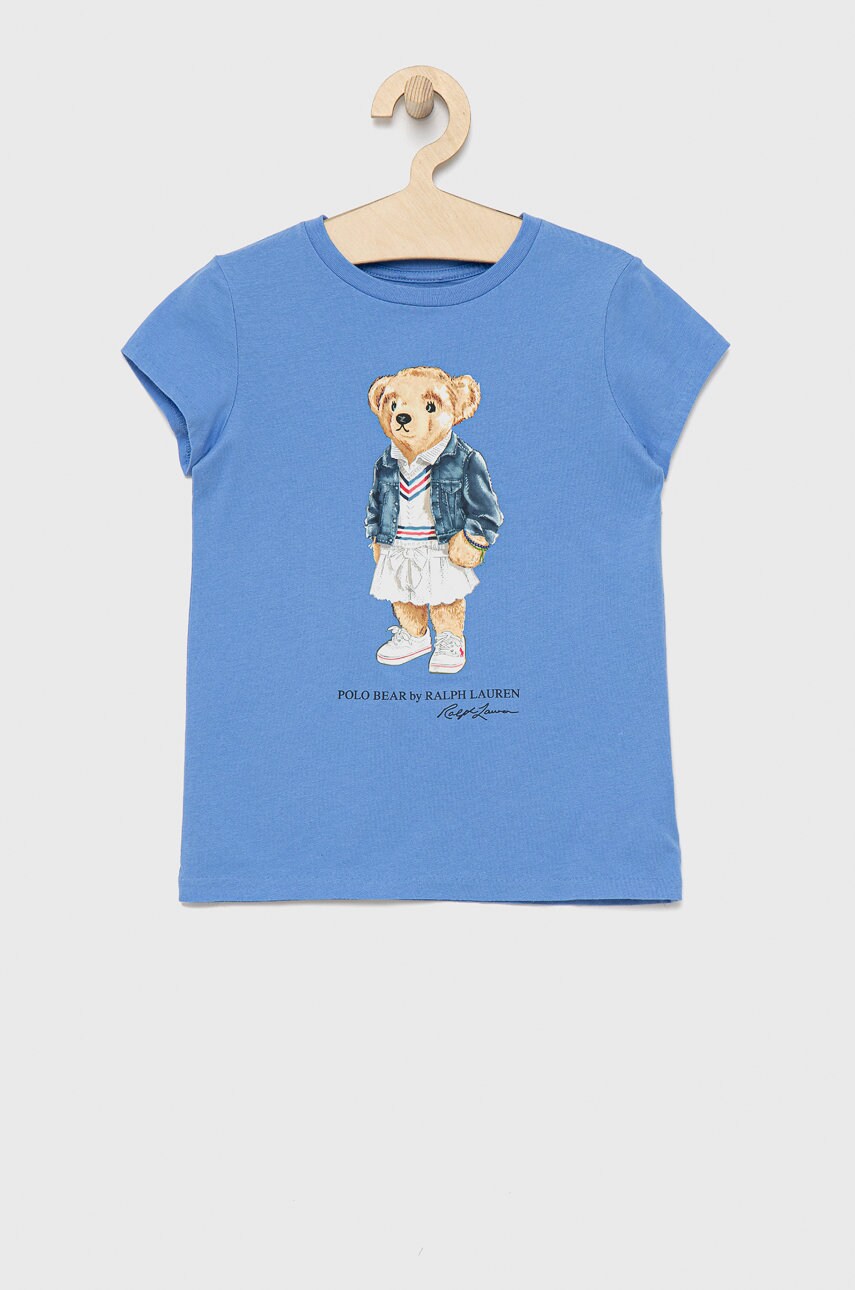 

Детска памучна тениска Polo Ralph Lauren, Син