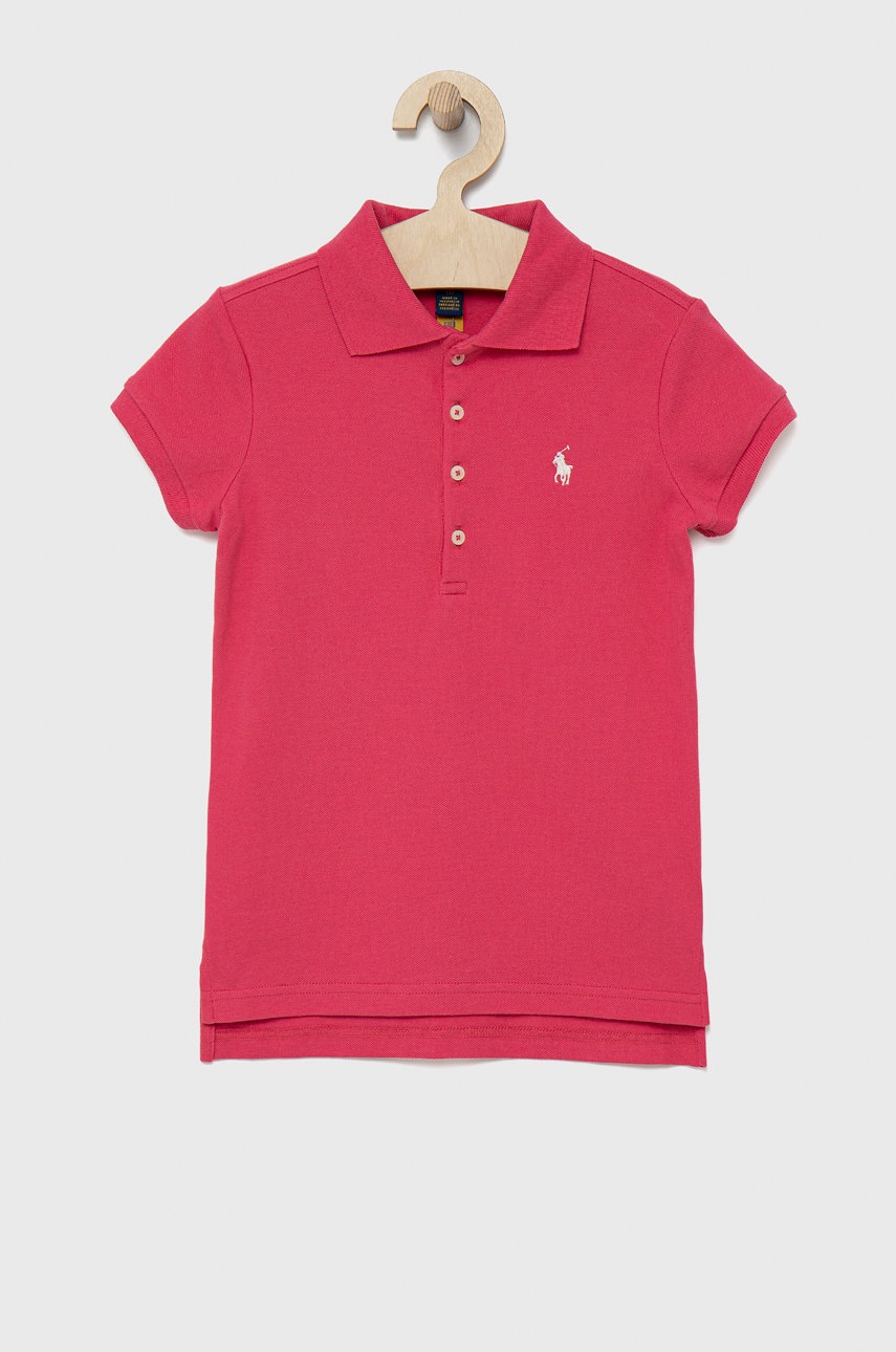 

Детская футболка Polo Ralph Lauren цвет розовый с воротником