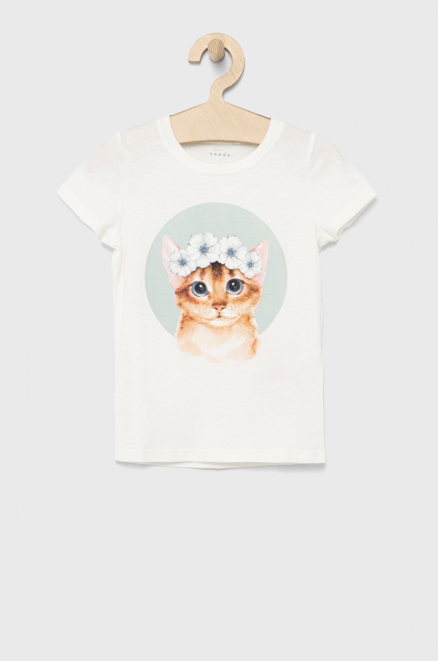 Name It tricou de bumbac pentru copii culoarea alb