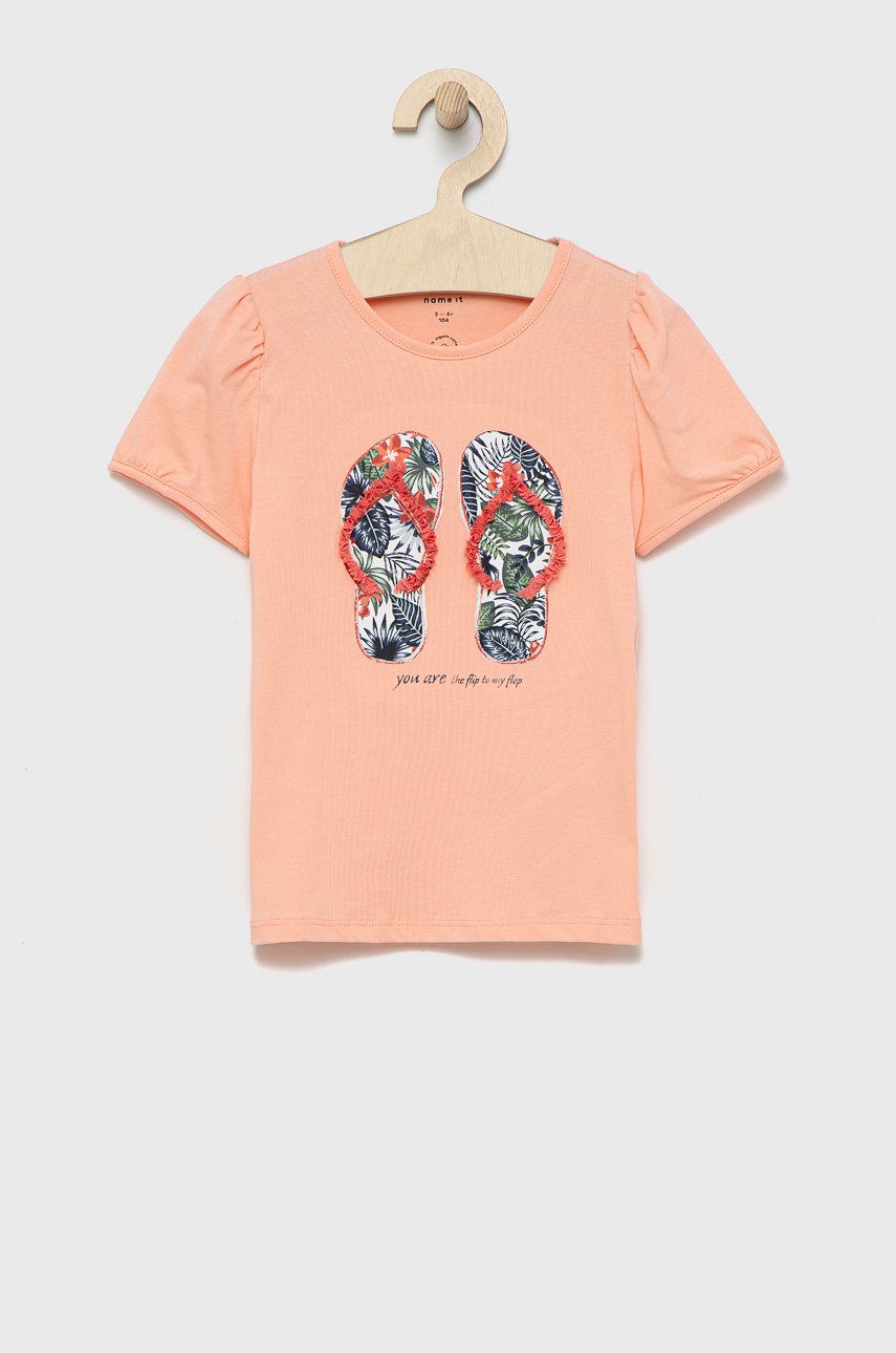 Dětské tričko Name it růžová barva - růžová -  95% Organická bavlna