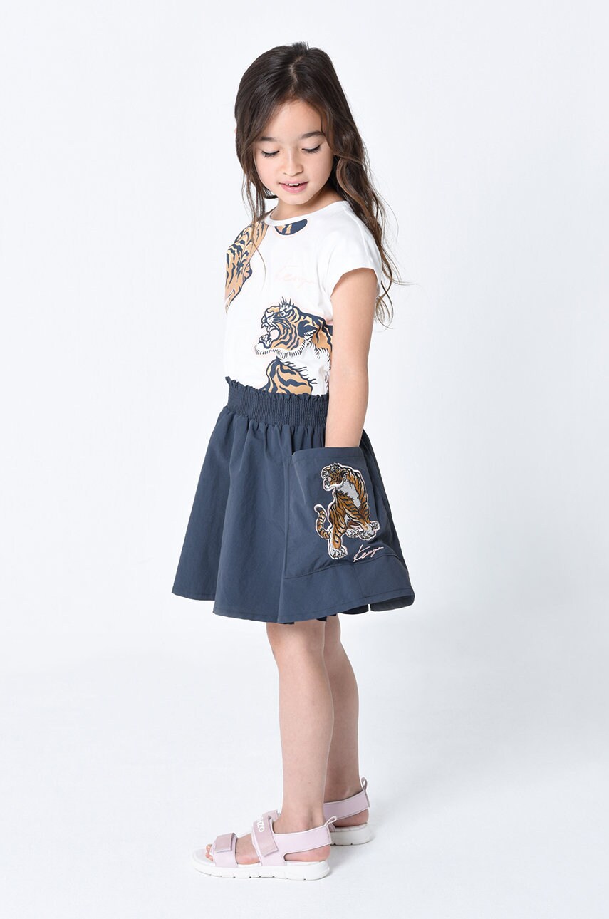 

Детска памучна тениска Kenzo Kids в бяло, Бял