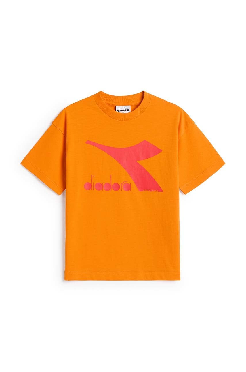 Diadora tricou de bumbac pentru copii culoarea portocaliu