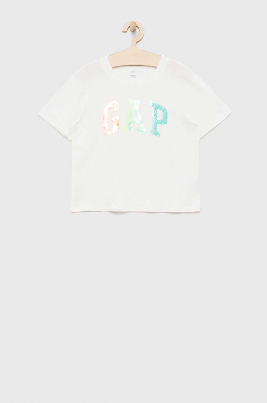 

Детска памучна тениска GAP в бяло, Бял