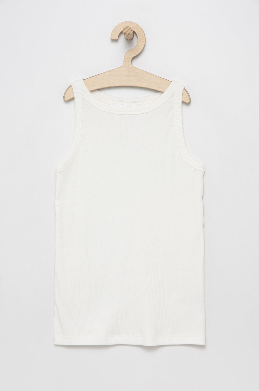 Gap top din bumbac pentru copii culoarea alb