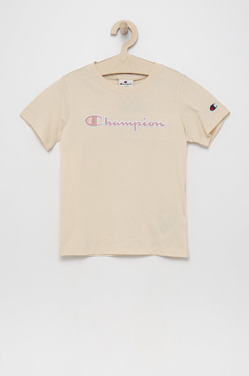 Детская хлопковая футболка Champion 404336 цвет бежевый