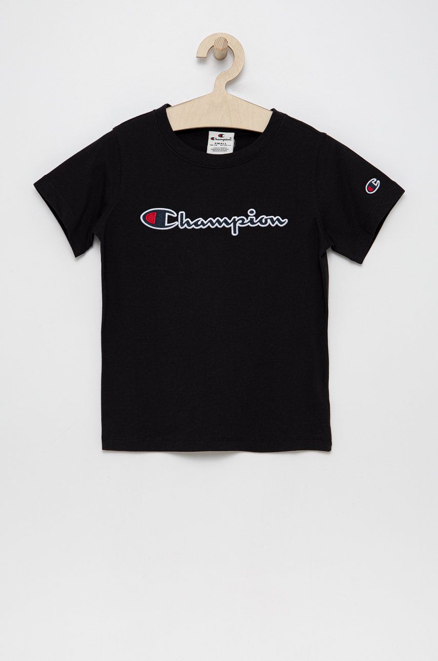 Champion tricou de bumbac pentru copii 404336 culoarea negru