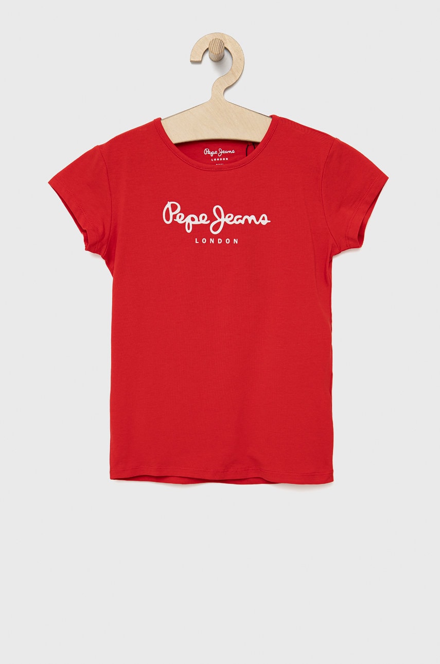 Pepe Jeans tricou copii culoarea rosu