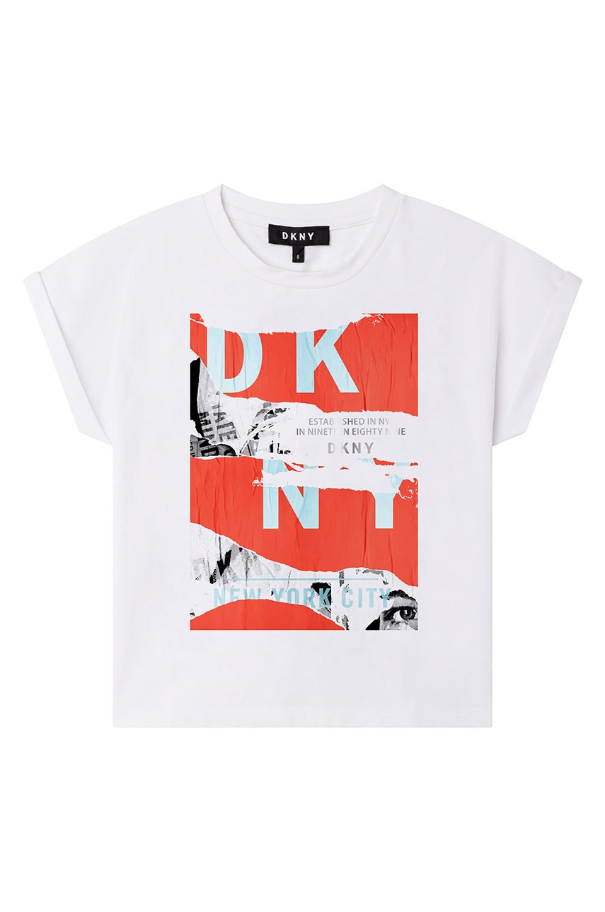 

Дитяча футболка Dkny колір білий