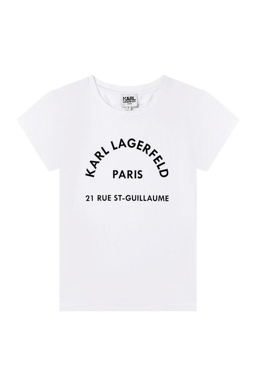 

Детска тениска Karl Lagerfeld в бяло, Бял