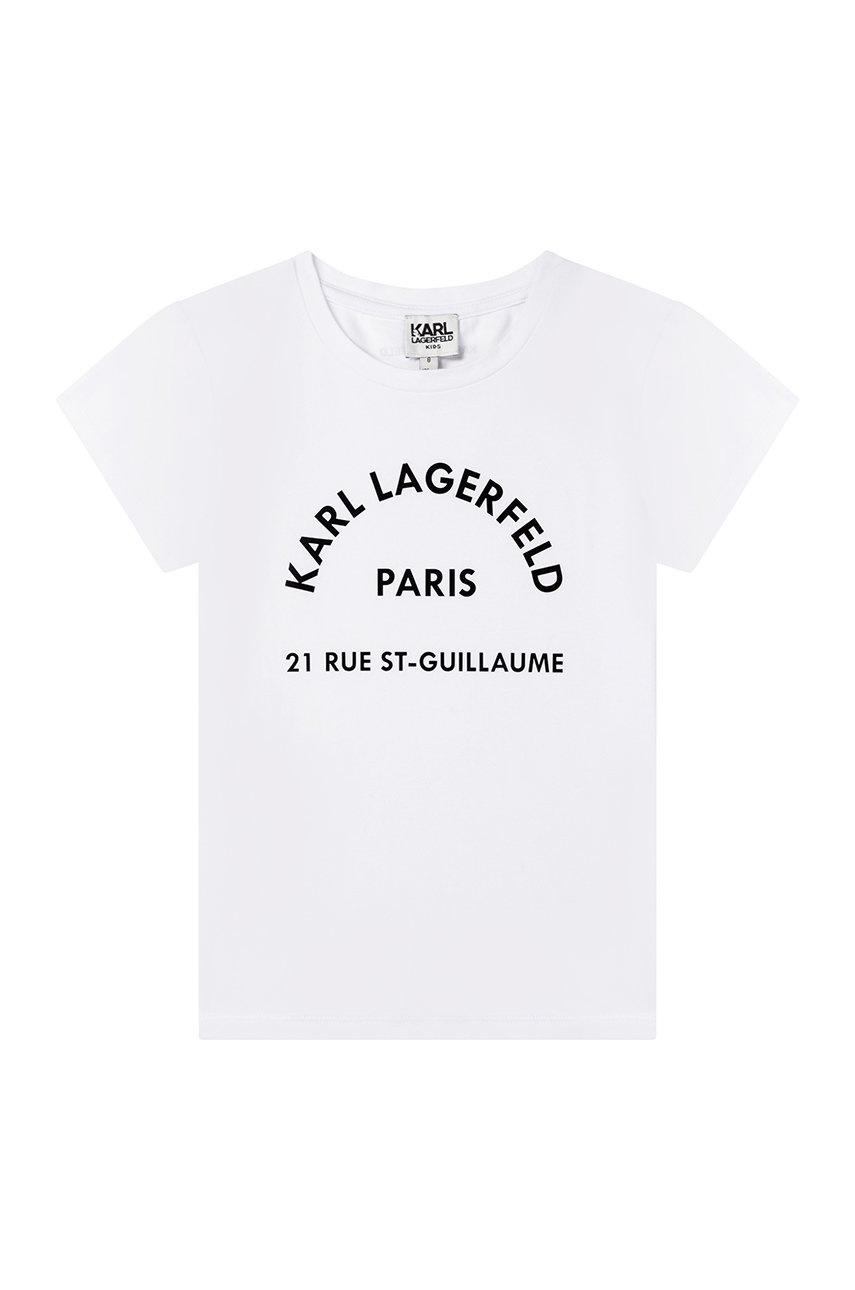 

Детска тениска Karl Lagerfeld в бяло, Бял