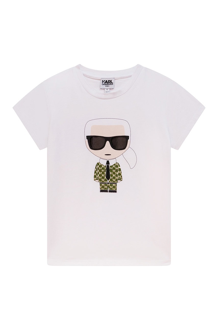 

Дитяча футболка Karl Lagerfeld колір білий