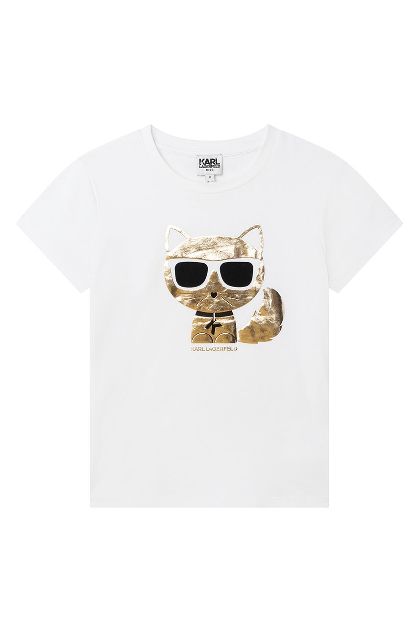 

Детска тениска Karl Lagerfeld в бяло, Бял