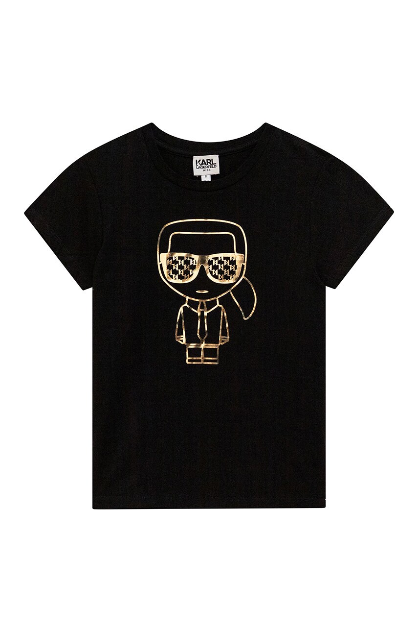 

Детска тениска Karl Lagerfeld в черно, Черен