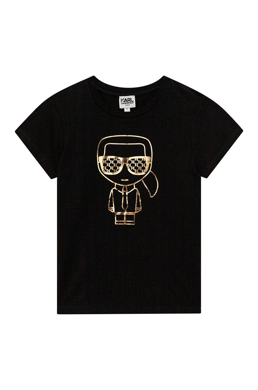 

Детска тениска Karl Lagerfeld в черно, Черен