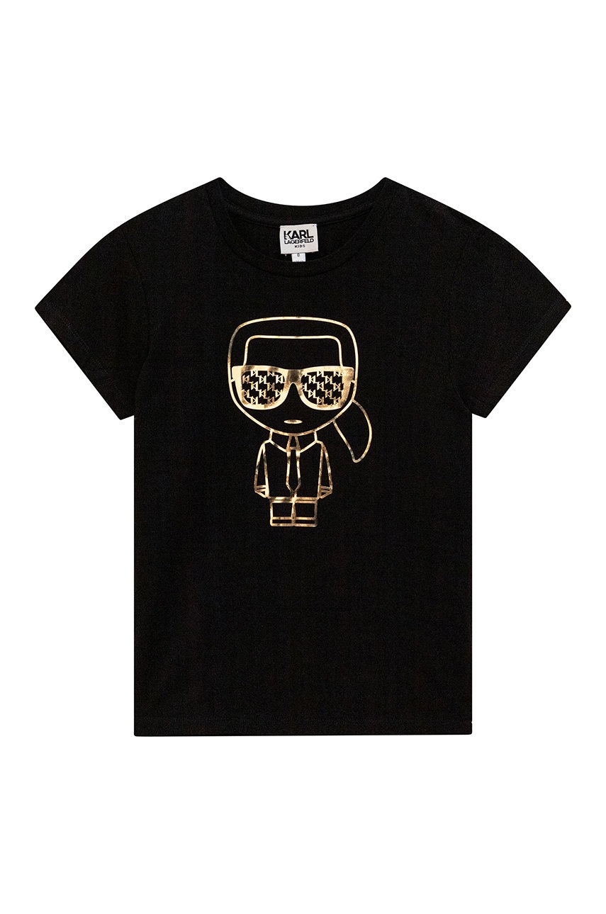 

Детска тениска Karl Lagerfeld в черно, Черен