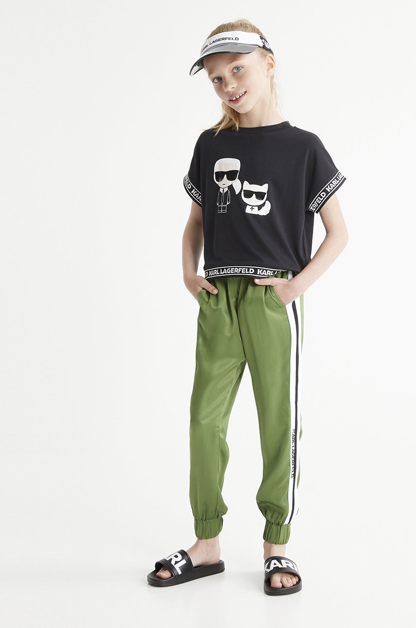 

Детска тениска Karl Lagerfeld в черно, Черен