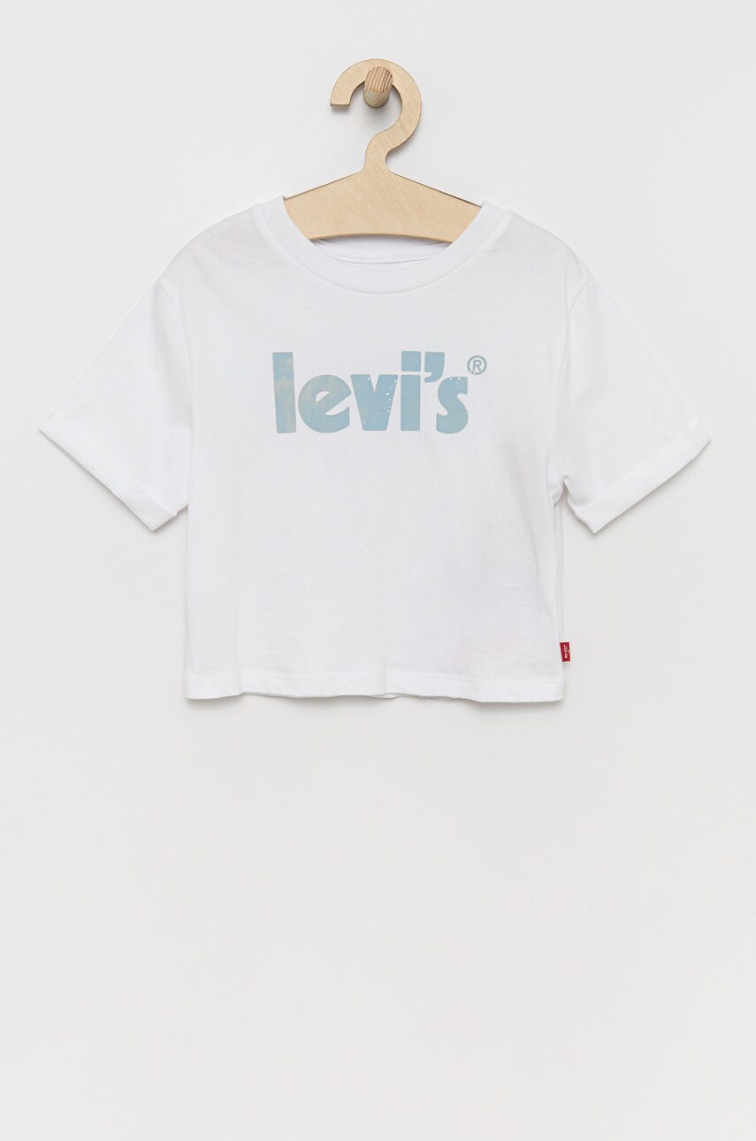 

Детска памучна тениска Levi's в бяло, Бял