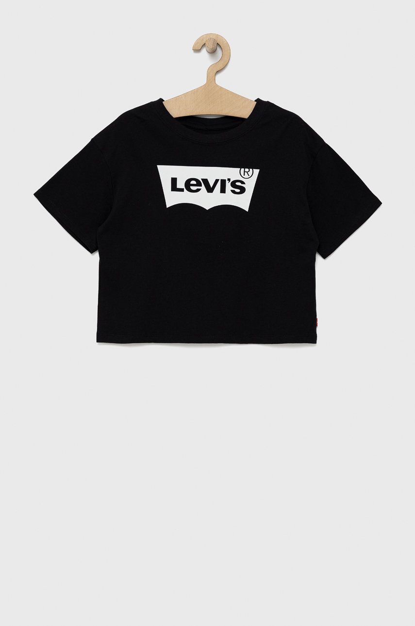 Levi's t-shirt bawełniany dziecięcy kolor czarny