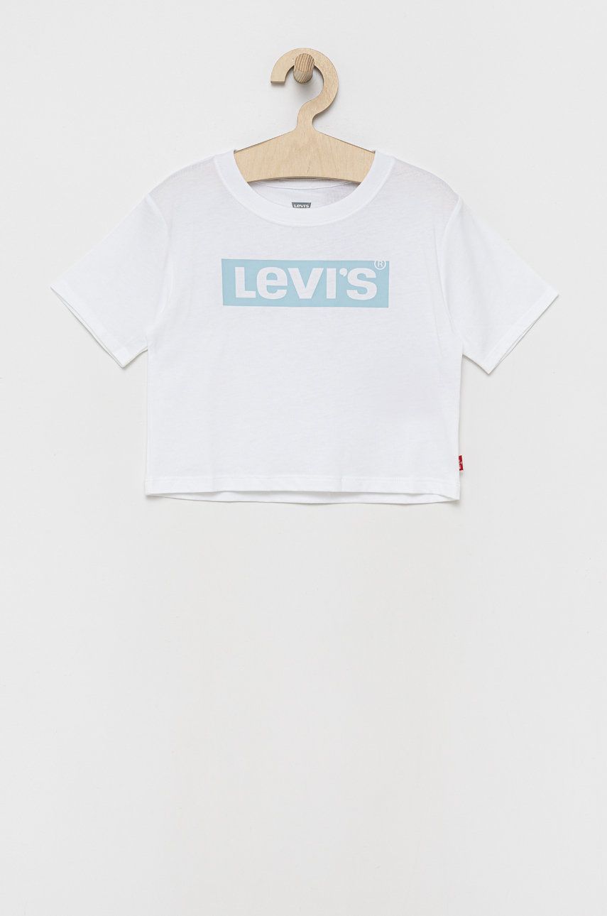Dětské bavlněné tričko Levi′s bílá barva - bílá -  100% Bavlna
