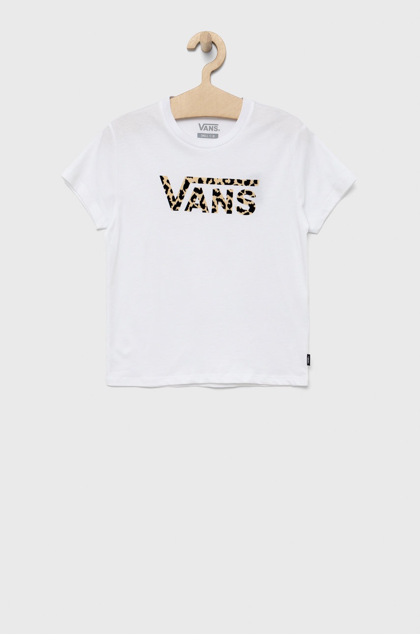 

Детска памучна тениска Vans в бяло, Бял