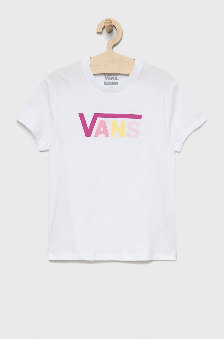 

Детска памучна тениска Vans в бяло, Бял