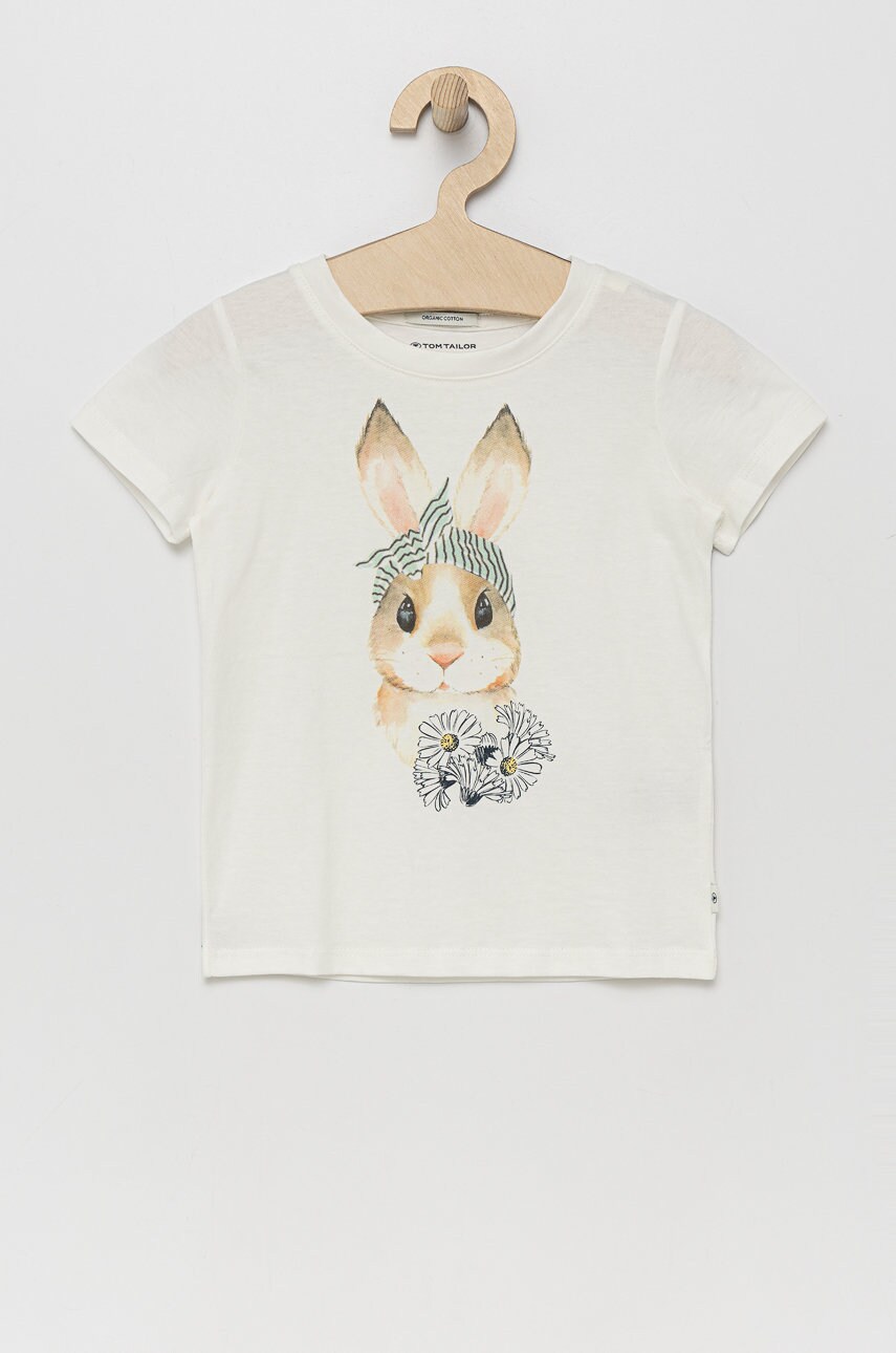 Tom Tailor tricou de bumbac pentru copii culoarea alb