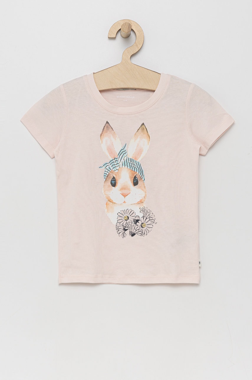 Tom Tailor tricou de bumbac pentru copii culoarea roz