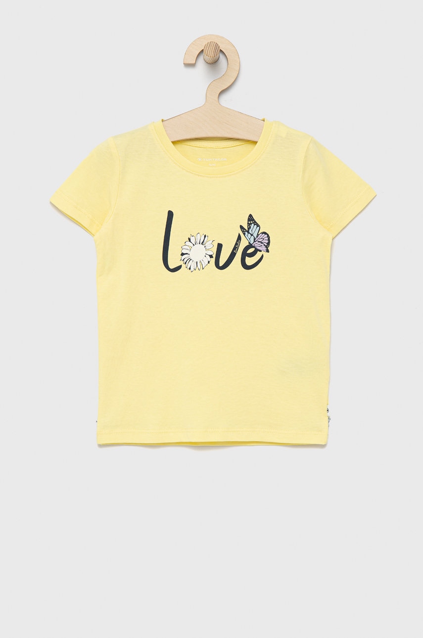 Tom Tailor tricou de bumbac pentru copii culoarea galben