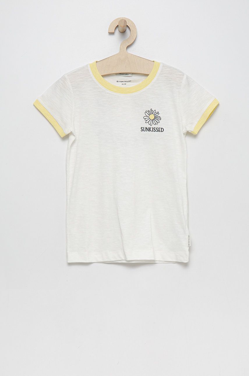 Dětské bavlněné tričko Tom Tailor bílá barva - bílá -  100% Bavlna