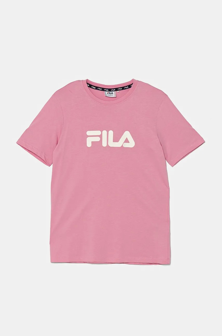 

Детска памучна тениска Fila в розово, Розов