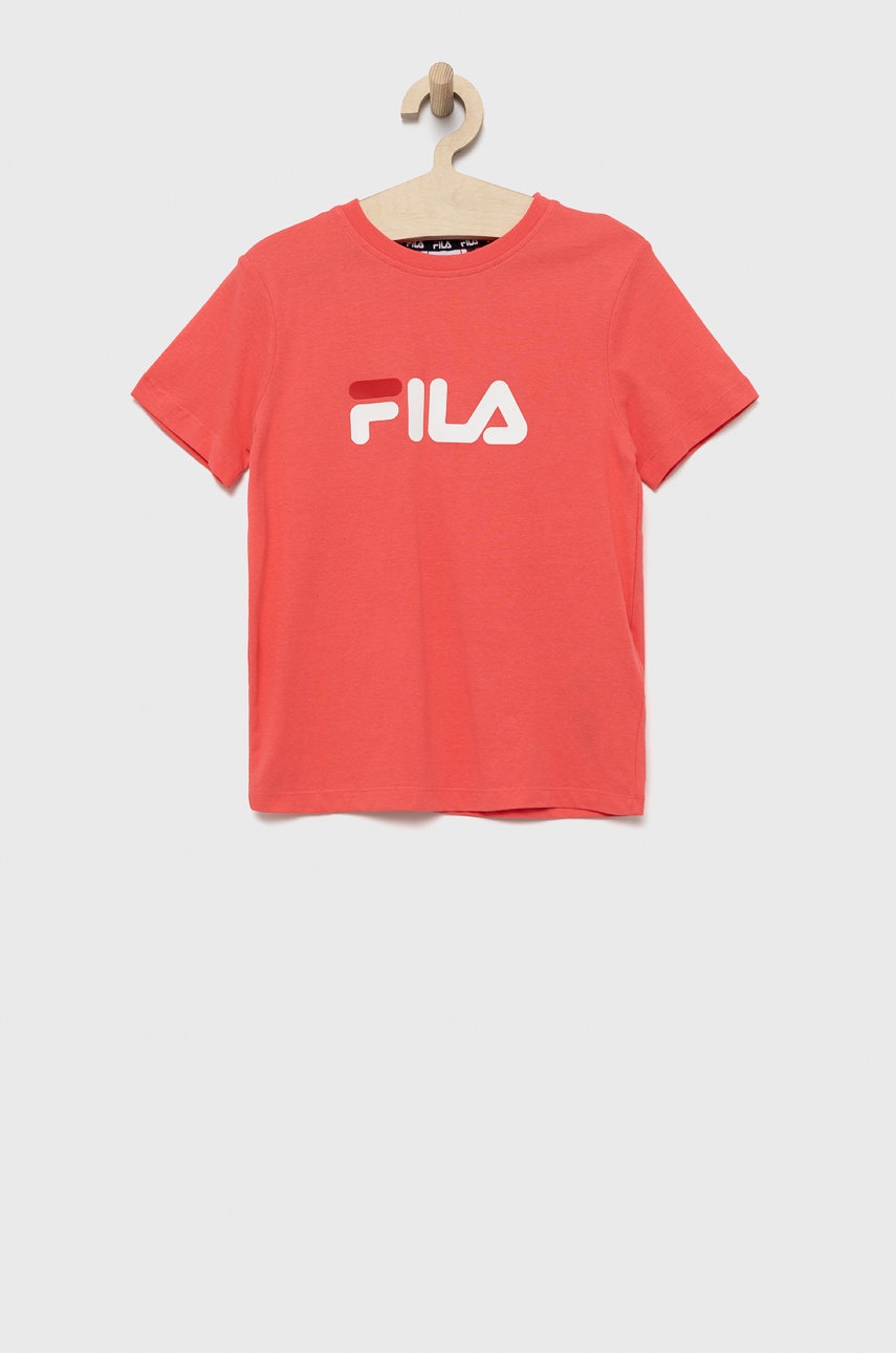 Детская хлопковая футболка Fila цвет фиолетовый Детская хлопковая футболка Fila цвет фиолетовый