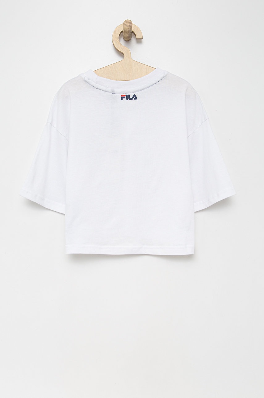 

Детская хлопковая футболка Fila цвет белый