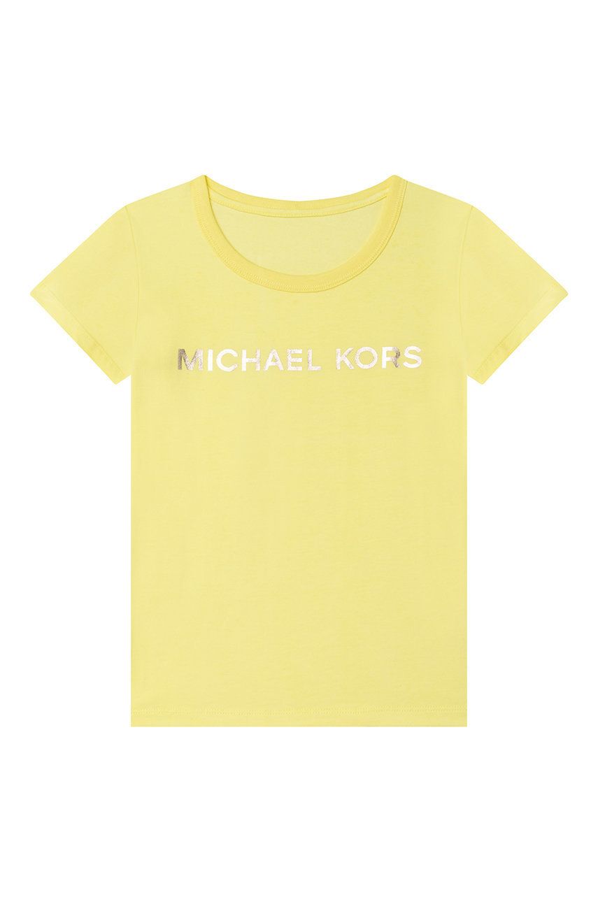 Dětské bavlněné tričko Michael Kors žlutá barva - žlutá -  95% Bavlna