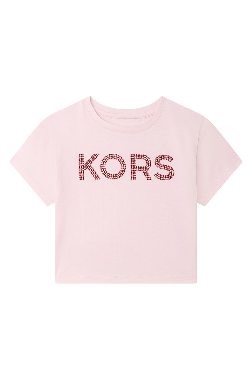 Levně Dětské bavlněné tričko Michael Kors růžová barva