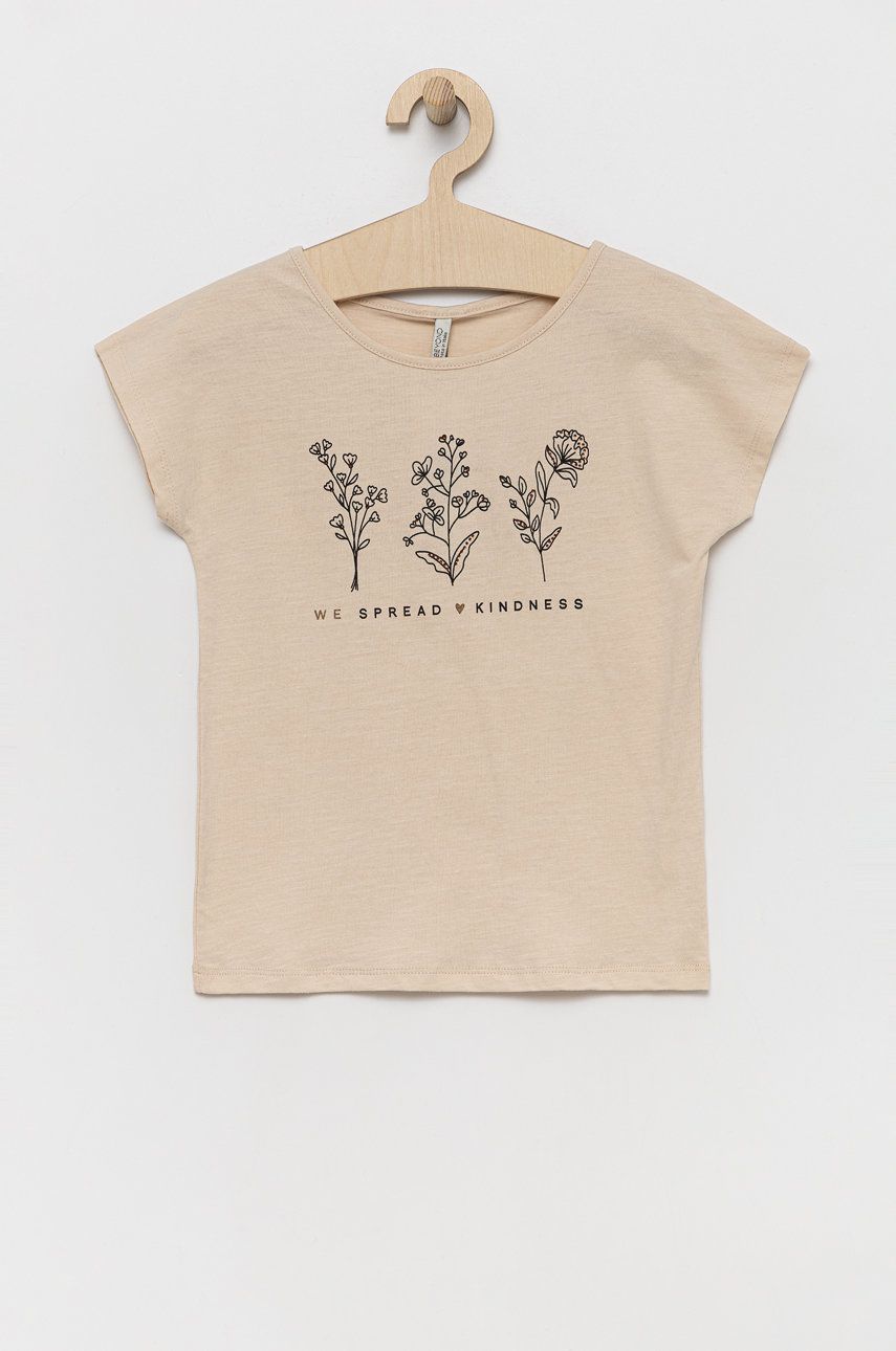 Dětské bavlněné tričko Birba&Trybeyond béžová barva - béžová -  100% Bavlna