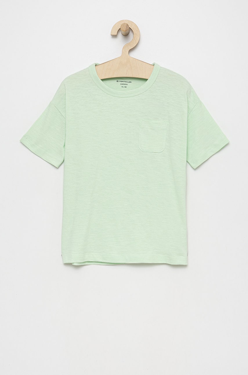 Tom Tailor tricou de bumbac pentru copii culoarea verde
