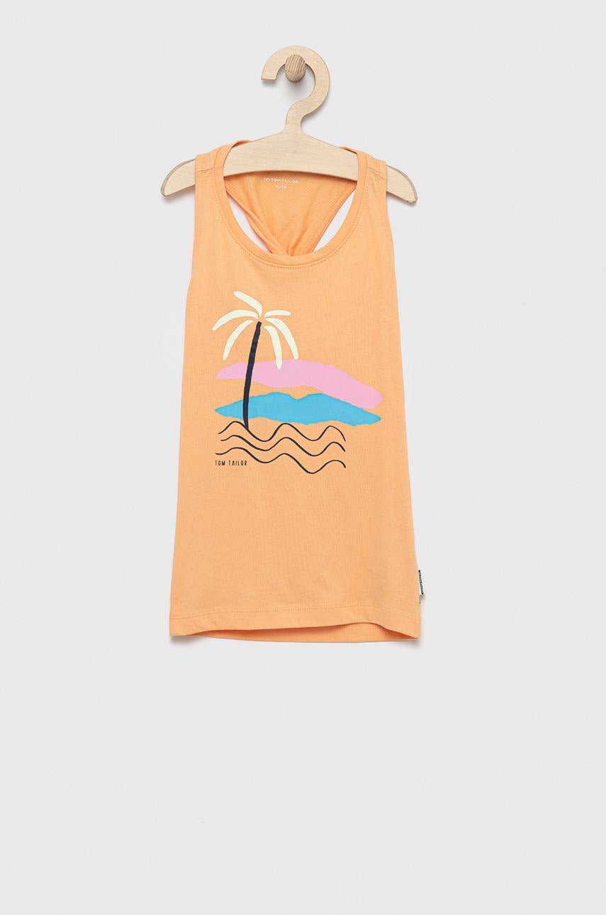 Tom Tailor top din bumbac pentru copii culoarea portocaliu