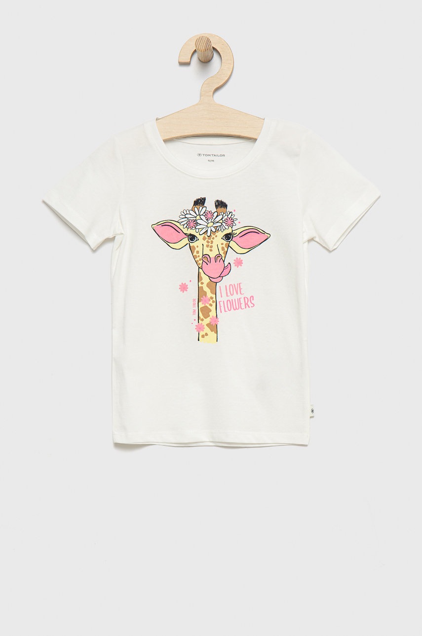 

Детска памучна тениска Tom Tailor в бяло, Бял