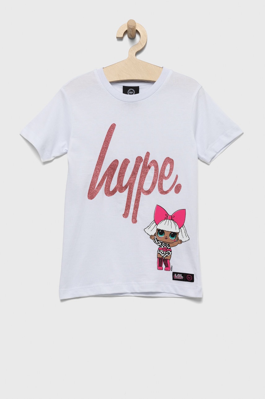 Hype tricou copii xlol culoarea alb